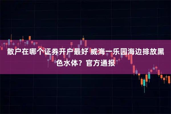 散户在哪个证券开户最好 威海一乐园海边排放黑色水体？官方通报